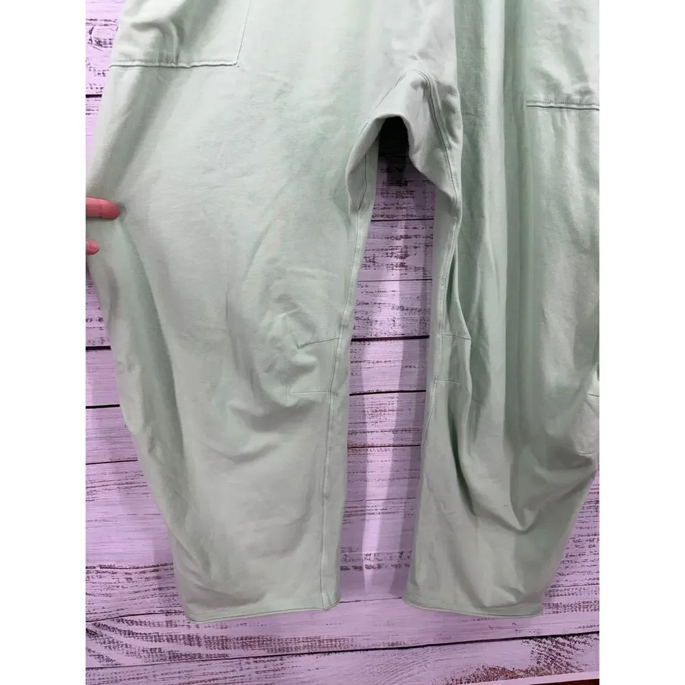 Free People Movement Hot Shot Jumpsuit Medium NEW Bright Jade Green Boho Slouchy